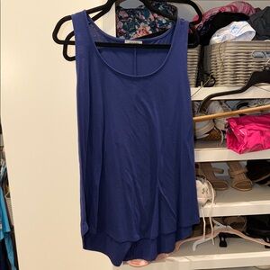 Zenana Layered Scoop Neck Tank Top — Deep Blue